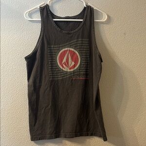 Volcom Charcoal Tank with Red Emblem
